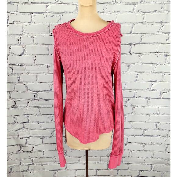 We the Free Tops - Anthropologie We the Free Top Womens L Roll with it Thermal Waffle knit cozycore
